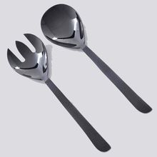 Jockey Handle Design Black Shiny Serving Set