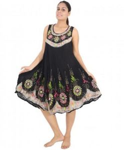 Womens Batik Dresses below Knee Length