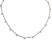 Rose Quartz gemstone 925 silver bead chain necklaces