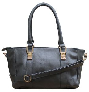Gray Leather Baguette Bag