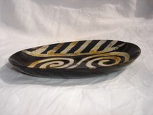 oblong shaped buffalo horn plate