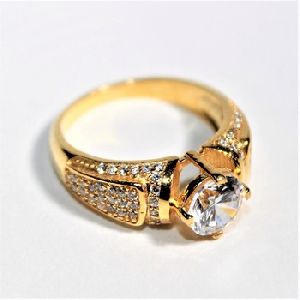 925 SILVER GOLD PLATED AD RING