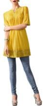 Wonderful Yellow Georgette Long Top