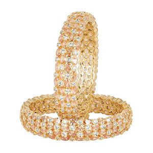 Gold Tone american diamond bangle With CZ Stone Jewelry