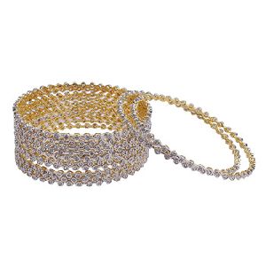 Indian Beautiful American Diamontic Gold Plated Bangle/ Bracelets Set