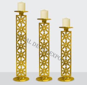 Pillar Candle Holder Gold Plated