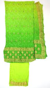 Fancy Small Boota Daman Design Banarasi Dress Material