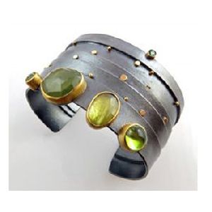 Gemstone Cuff Bangle Bracelet