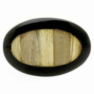 RESIN & WOOD HANDCRAFTED BLACK & CREAM KNOB