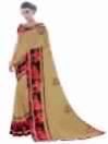 Women Beige Georgette Saree