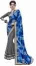 Women Blue Grey Georgette Saree