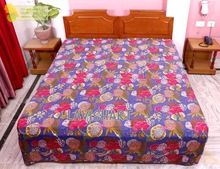 Handmade Hand Block Floral Shibori Print Kantha Quilt