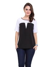 Chiffon Blouses half Sleeve Black AND White Top