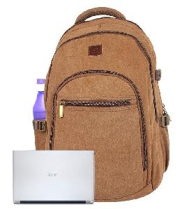 Canvas backpack book laptop bag