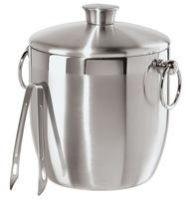 stainless steel ice bucket with tongs