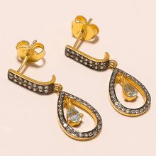 925 STERLING SILVER and GOLD PLATED CLASSIC EARRING