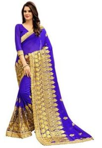 full Embroidery Designer Saree