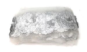 Silver sequin border lace