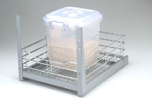Modular Kitchen Stainless Steel Grain Trolley Pull Out