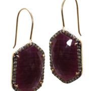 Gold Plated Sterling Silver Diamond Gemstone Earring