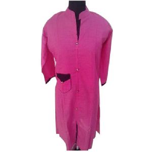 Ladies Pink Cotton Kurti