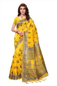 Yellow Silk Saree