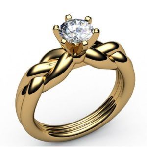 Solitaire Swirl Diamond Ring