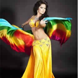 yard belly dance silk veil Rainbow