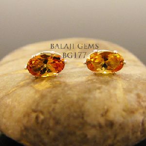 Oval Citrine Earrings