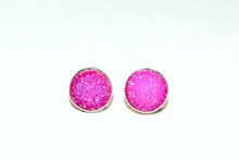 Pink Coated Druzy Studs Earrings