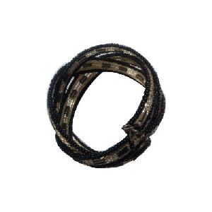 Black Beaded Cuff Bracelet
