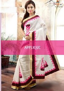 SAE004 Applique Work Saree