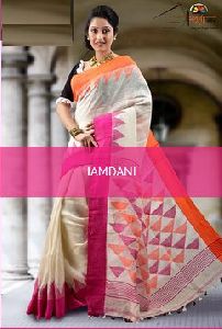 SLJ002 Linen Jamdani Saree