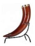 DRINKING HORN WITH BRASS RIM