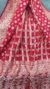 Red Banarasi Bandhani Nimzari Dupatta