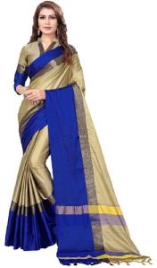 POLY COTTON SAREE TOP DYED SAREE