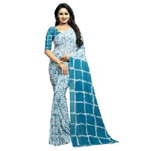 SKY PRINTED SAREE