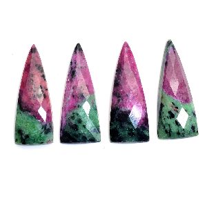 Ruby zoisite dagger rose cut flat back