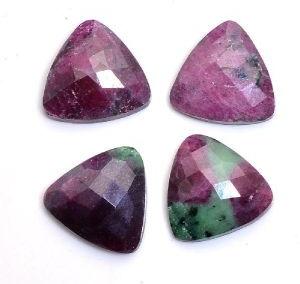 Ruby zoisite trillion rose cut flat back