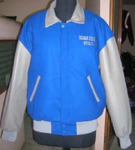 Sky Blue and White Men Letterman Varsity Jacket