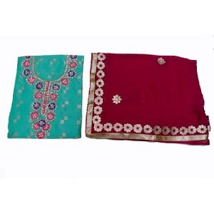 Chanderi Gota work Kurti Fabric