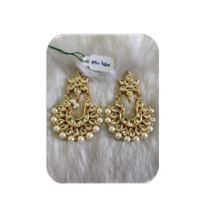 Traditional Fashion Kundan Pearl Beaded Imitation lightweight Earring
