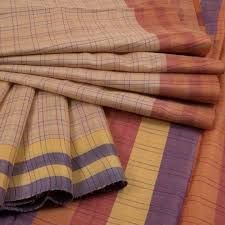 Tussar Check Saree