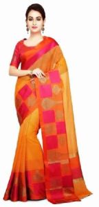 Orange Super Net Saree