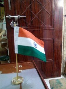 Brass Big Round Stand Khadi Flag