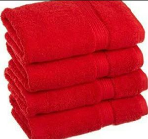 Red Cotton Bath Towel