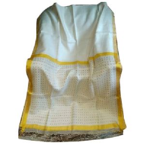 Ladies White Matka Silk Saree