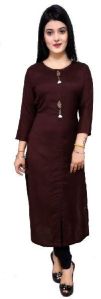 Solid Rayon Kurti