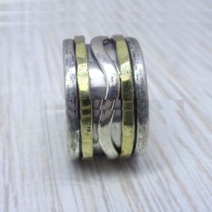 Sterling Sliver Three Tone Spinner Band