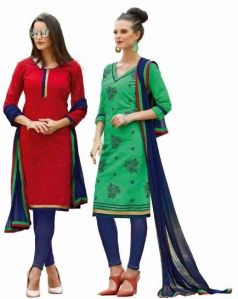 Red Green Colored Combo Pack Salwar Suit